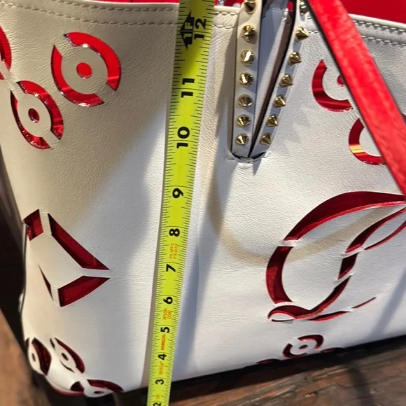 Christian Louboutin White and Red Designer Tote - Picture 4 of 8